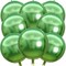 8 Pcs Gradient Green Balloons, 22 Inch Large 4D Round Metallic Chrome Foil Mylar Balloons for Birthday Party Decorations Christmas Baby Shower Engagement Spring Summer Jungle Green Party Supplies